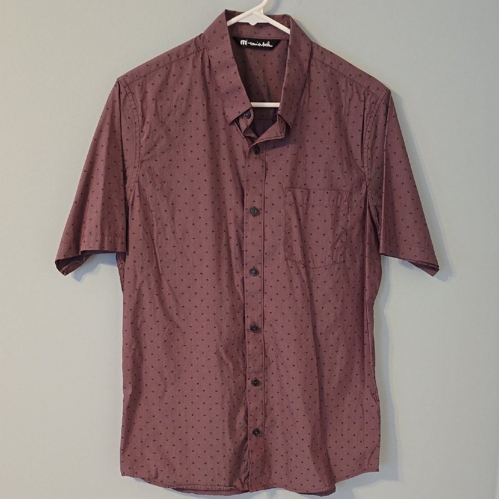 Travis Mathew Maroon Casual Button Down Shirt